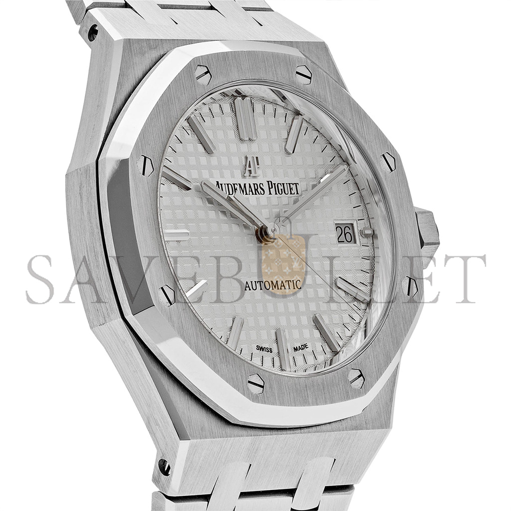 AUDEMARS PIGUET ROYAL OAK STAINLESS STEEL WHITE DIAL WATCH 15450ST.OO.1256ST.01